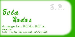 bela modos business card